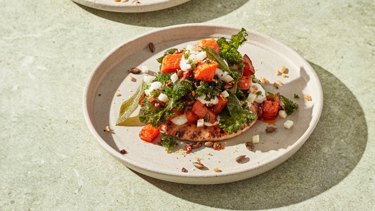 Hot Honey Caramelised Butternut Squash Tostada – - Recipe