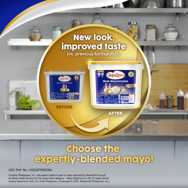 Lady's Choice Real Mayonnaise 5.5L - The New & Improved Lady’s Choice Real Mayonnaise made versatile with balanced acidic and sweet flavor to perfectly enhance your dishes.